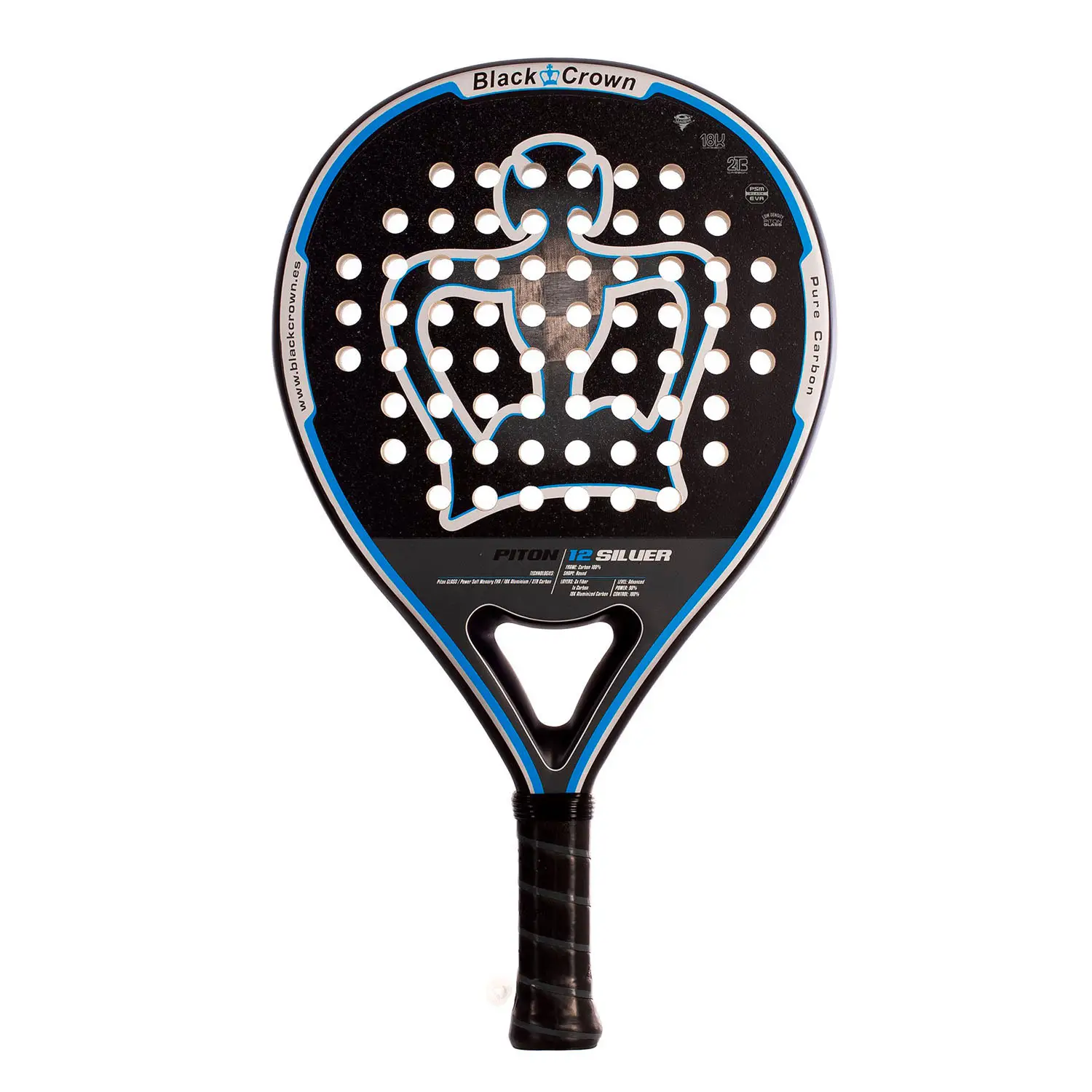 Pádel Black Crown Piton 12 Silver