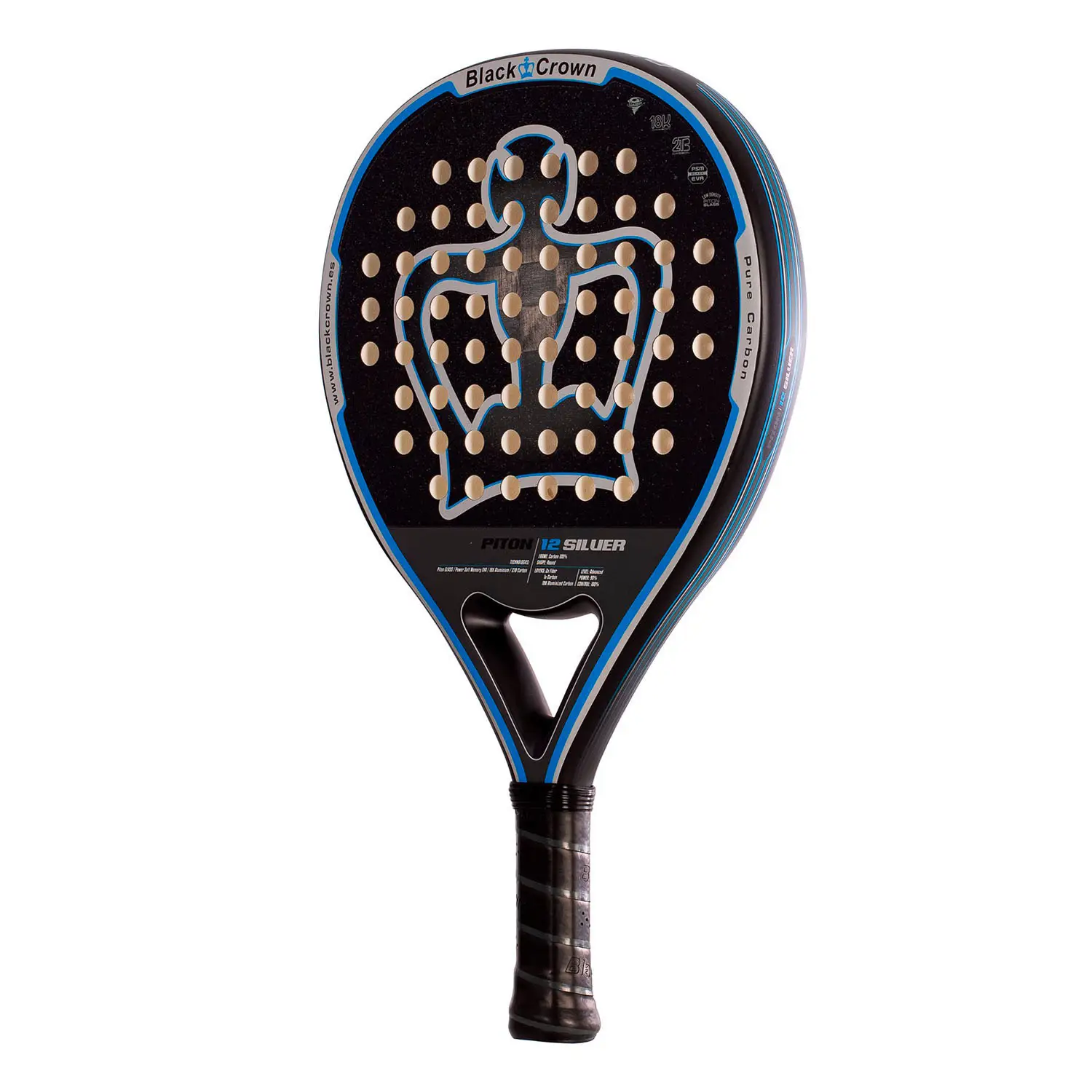 Pádel Black Crown Piton 12 Silver